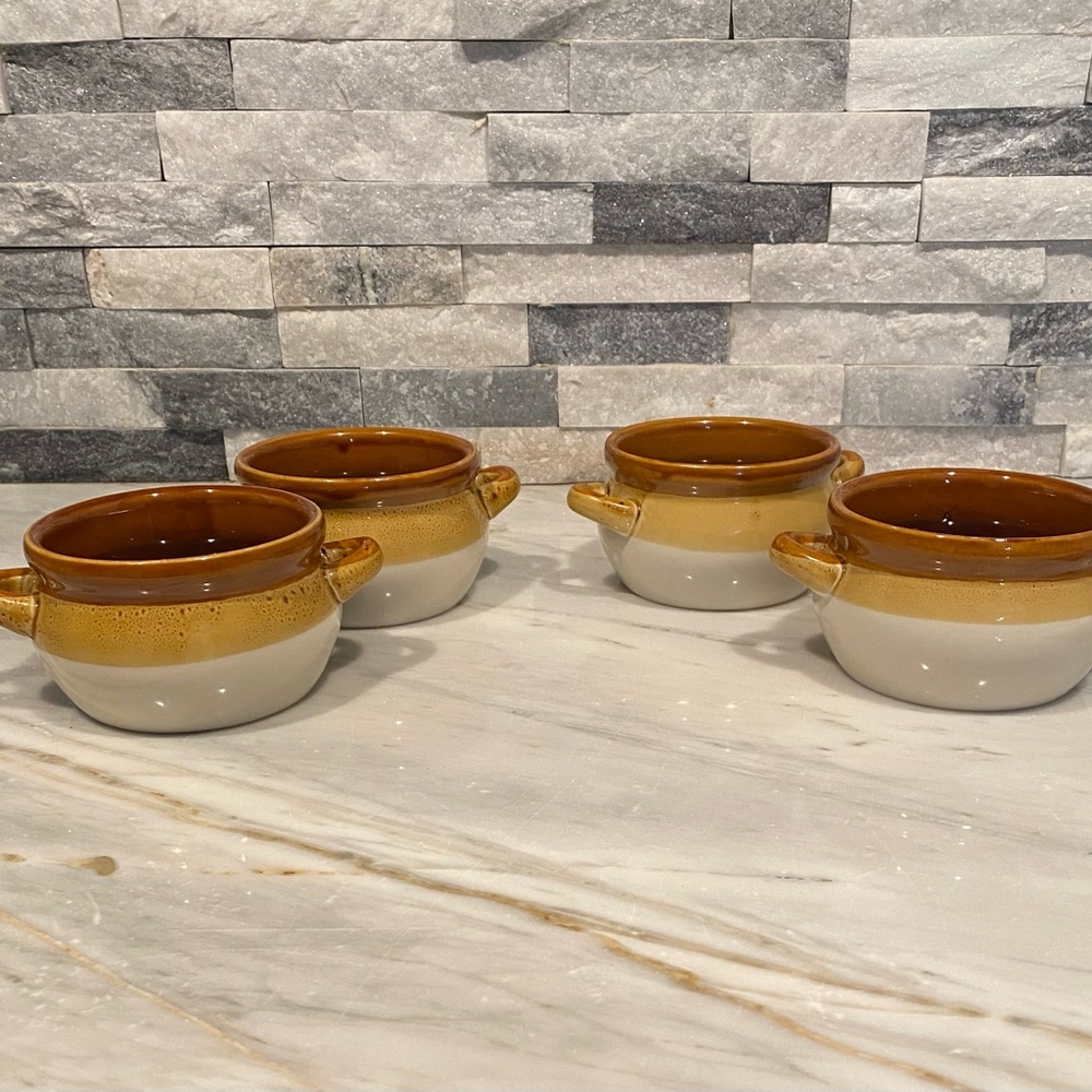French Onion soup / chili Two-Tone Ceramic Mugs- set of 4